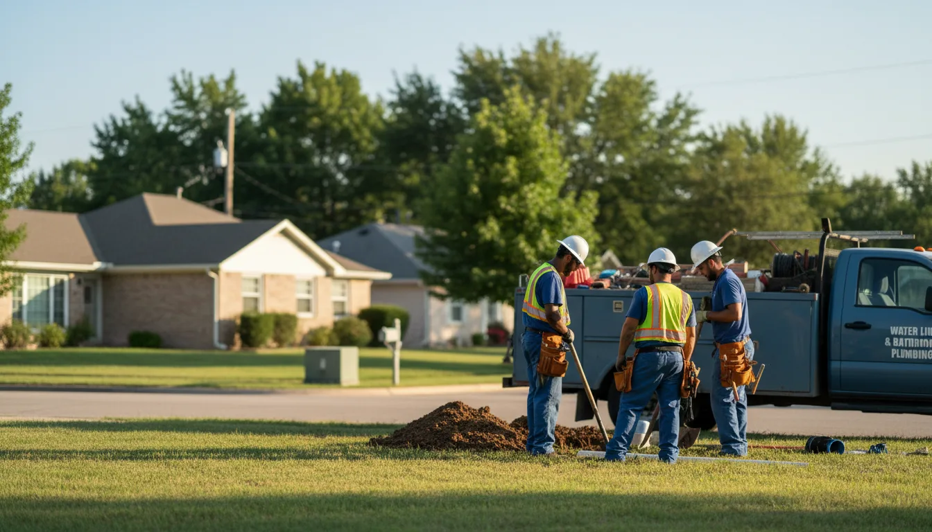 Residential water line and bathroom plumbing service in Elmer, MO